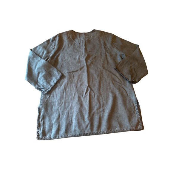 Lauren Ralph Lauren Embroidered Linen Tunic Top XL Black Lagenlook Boho - Picture 7 of 7